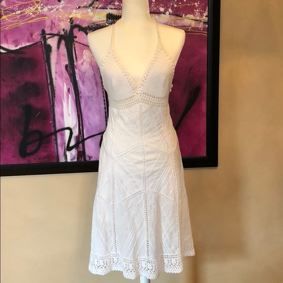 BCBGMaxAzria | Dresses | White Bcbg Halter Dress | Poshmark